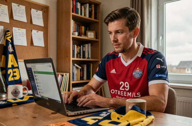 Supporter du Stade Brestois 29 débutant sur un forum de football depuis son bureau à domicile